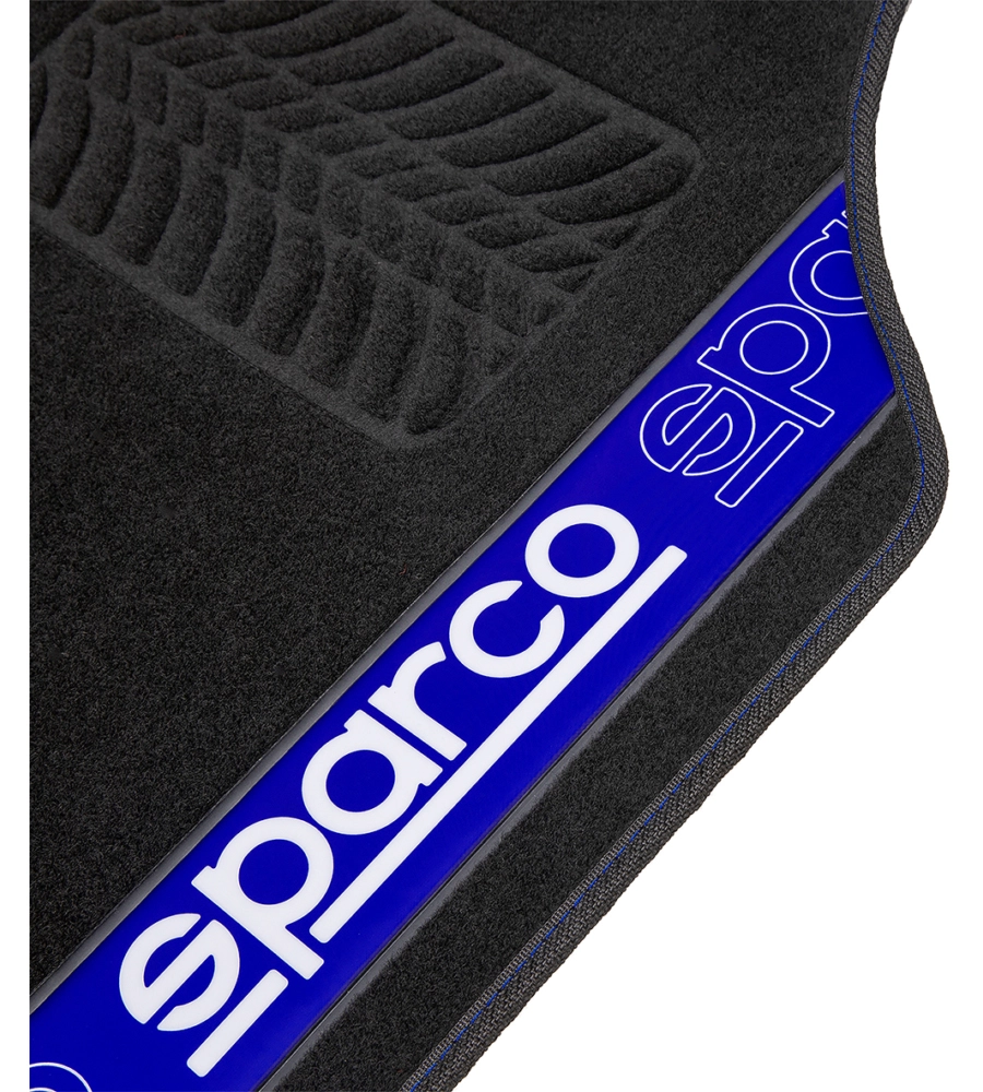 Set 4 tappetini neri e blu per auto sparco in moquette